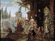 unknow artist Portrait of a Family in a Garden painting